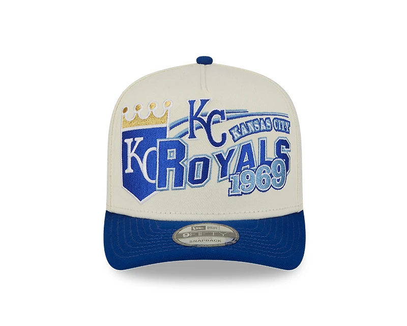Kansas City Royals Chrome and Royal Classic New Era 9FIFTY A-Frame Snapback Hat