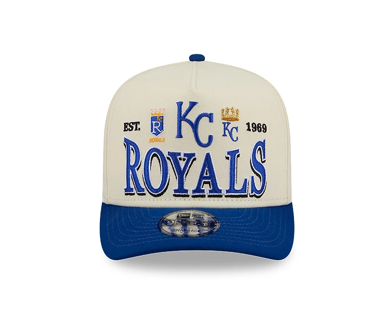 Kansas City Royals Chrome and Royal Tri Hit New Era 9FIFTY A-Frame Snapback Hat