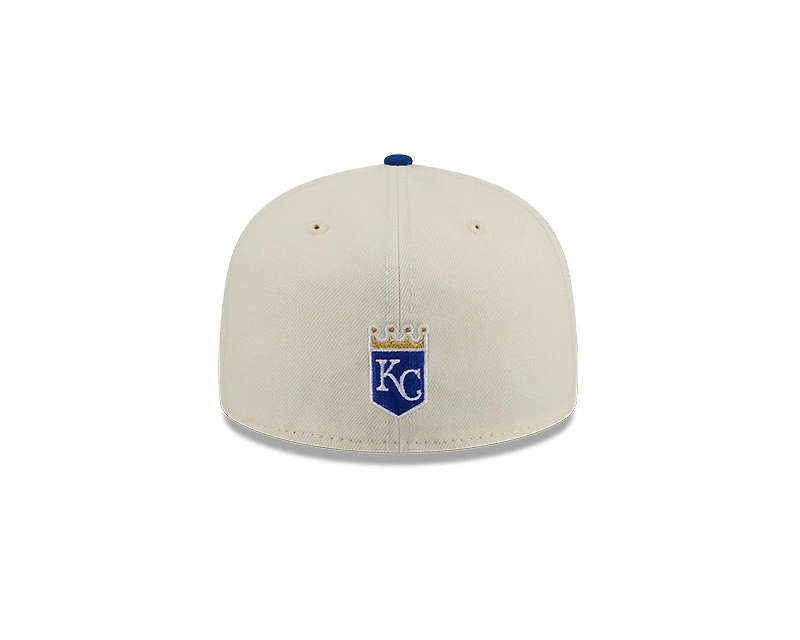Kansas City Royals Chrome and Royal Chain Stitch Script New Era 59FIFTY Fitted Hat
