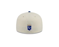 Kansas City Royals Chrome and Royal Chain Stitch Script New Era 59FIFTY Fitted Hat