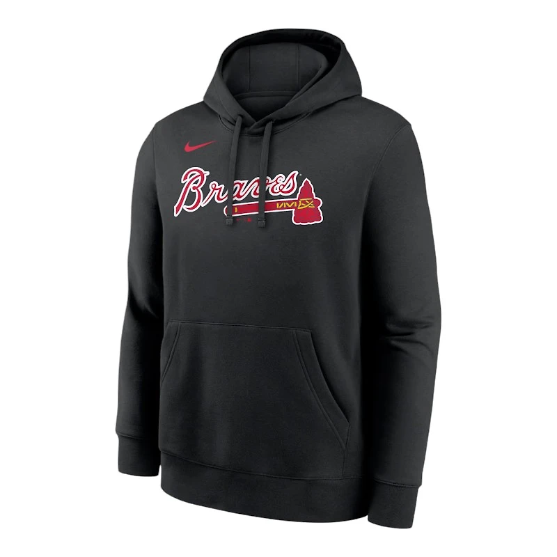 Atlanta Braves Black Club Nike Pullover Hoodie