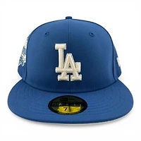 Los Angeles Dodgers Indigo "Ivory Collection" 40th Anniversary Patch Ivory UV New Era 59FIFTY Fitted Hat