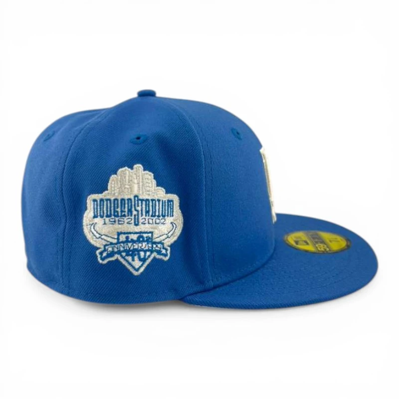 Los Angeles Dodgers Indigo "Ivory Collection" 40th Anniversary Patch Ivory UV New Era 59FIFTY Fitted Hat