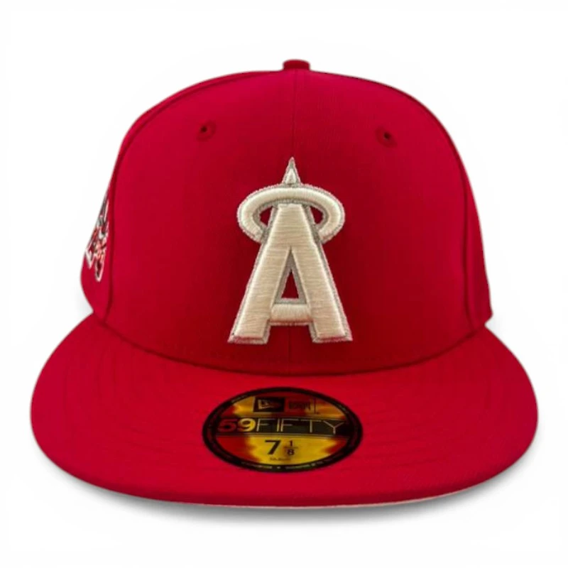 Los Angeles Angels City Red "Ivory Collection" 50th Anniversary Patch Ivory UV New Era 59FIFTY Fitted Hat
