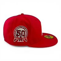 Los Angeles Angels City Red "Ivory Collection" 50th Anniversary Patch Ivory UV New Era 59FIFTY Fitted Hat