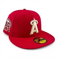 Los Angeles Angels City Red "Ivory Collection" 50th Anniversary Patch Ivory UV New Era 59FIFTY Fitted Hat
