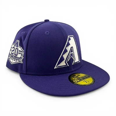 Arizona Diamondbacks Purple "Ivory Collection" 20th Anniversary Patch Ivory UV New Era 59FIFTY Fitted Hat