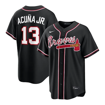 Atlanta Braves Ronald Acuña Jr. Black Nike Fashion Replica Jersey
