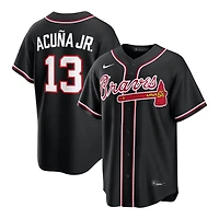 Atlanta Braves Ronald Acuña Jr. Black Nike Fashion Replica Jersey