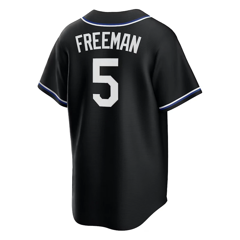Youth Los Angeles Dodgers Freddie Freeman Black and Royal Blue "Lights Out" Nike Fashion Replica Jersey