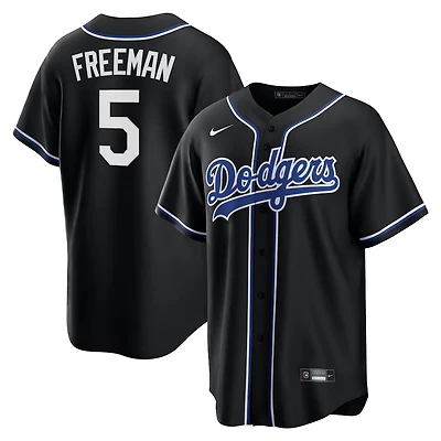 Youth Los Angeles Dodgers Freddie Freeman Black and Royal Blue "Lights Out" Nike Fashion Replica Jersey
