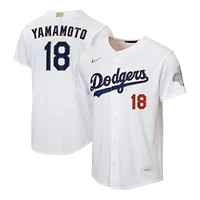 Youth Los Angeles Dodgers Yoshinobu Yamamoto 2026 Gold Collection Nike Replica White Home Player Jersey