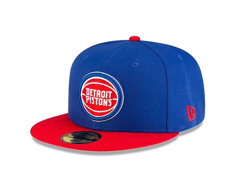 Detroit Pistons Royal and Red New Era 59FIFTY Fitted Hat