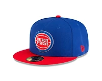 Detroit Pistons Royal and Red New Era 59FIFTY Fitted Hat