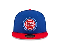 Detroit Pistons Royal and Red New Era 59FIFTY Fitted Hat