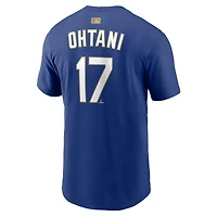 Los Angeles Dodgers Shohei Ohtani Royal Nike 2026 Gold Collection Name & Number T-Shirt