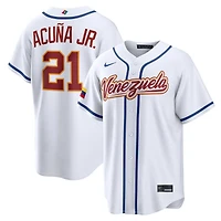 Team Venezuela Ronald Acuna Jr. White 2026 World Baseball Classic WBC Nike Road Stadium Jersey