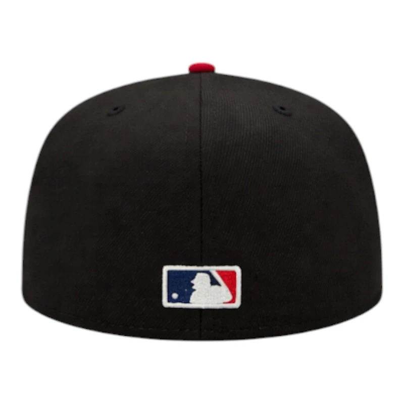 Cincinnati Reds Black and Red Mascot Patch New Era 59FIFTY Fitted Hat