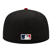 Cincinnati Reds Black and Red Mascot Patch New Era 59FIFTY Fitted Hat