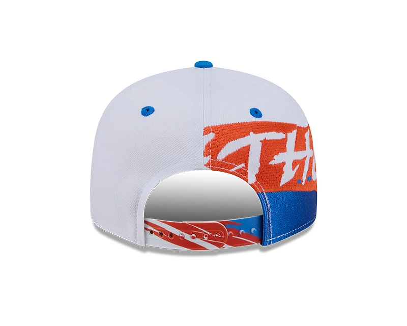 Oklahoma City Thunder White and Blue Swept New Era 9FIFTY Snapback Hat