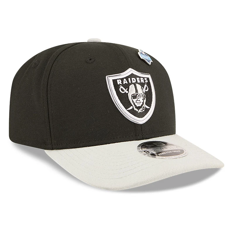 Las Vegas Raiders Black and Silver 2026 NFL Draft New Era 9SEVENTY Adjustable Hat