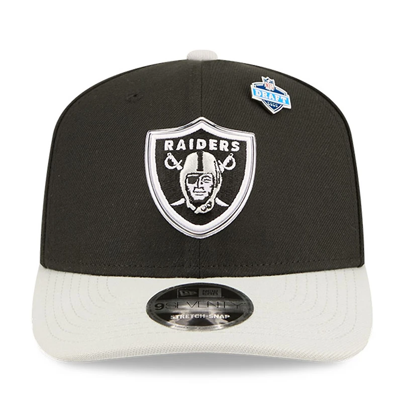 Las Vegas Raiders Black and Silver 2026 NFL Draft New Era 9SEVENTY Adjustable Hat