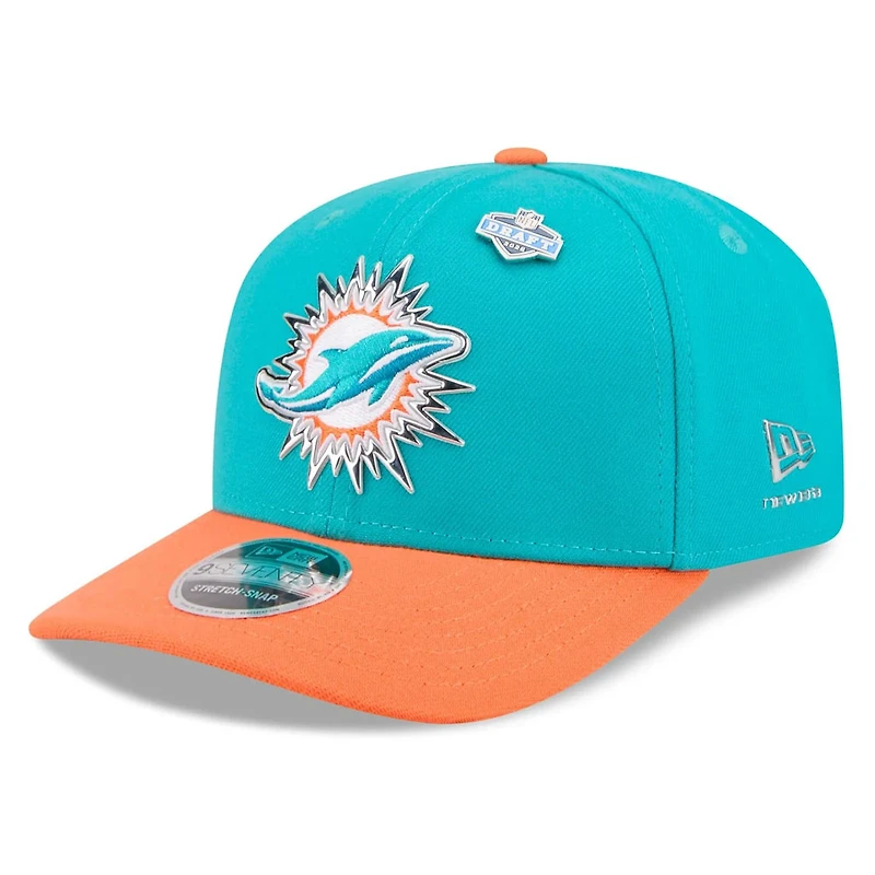 Miami Dolphins Teal and Orange 2026 NFL Draft New Era 9SEVENTY Adjustable Hat