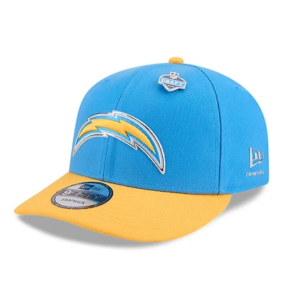 Los Angeles Chargers Powder Blue and Gold 2026 NFL Draft On Stage Pre-Curved New Era 9FIFTY Snapback Hat