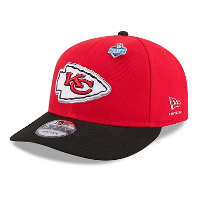 Kansas City Chiefs Red and Black 2026 NFL Draft On Stage Pre-Curved New Era 9FIFTY Snapback Hat