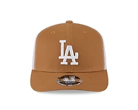 Los Angeles Dodgers Tan and White Mesh New Era 9SEVENTY Stretch Snapback Hat