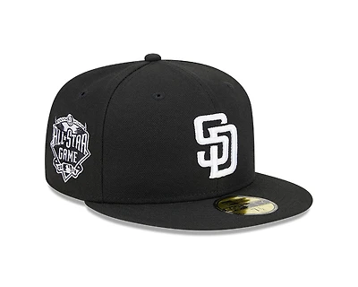 San Diego Padres Black Evergreen 2016 ASG Patch New Era 59FIFTY Fitted Hat