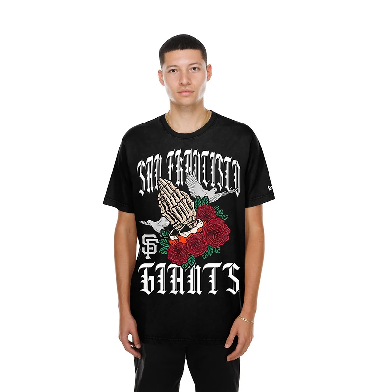 San Francisco Giants Black Rose Graphic New Era T-Shirt