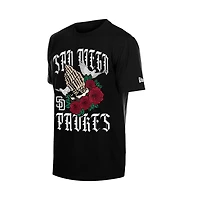 San Diego Padres Black Rose Graphic New Era T-Shirt