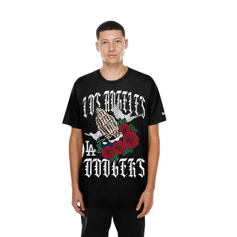 Los Angeles Dodgers Black Rose Graphic New Era T-Shirt