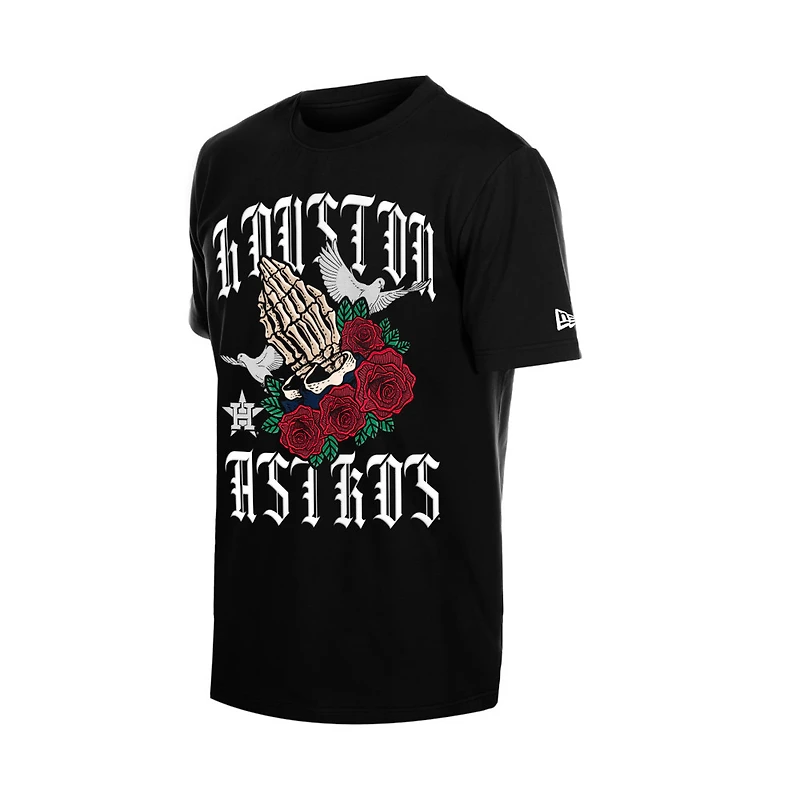 Houston Astros Black Rose Graphic New Era T-Shirt
