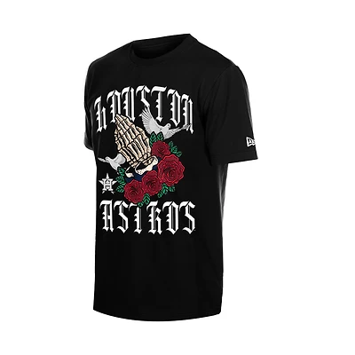 Houston Astros Black Rose Graphic New Era T-Shirt