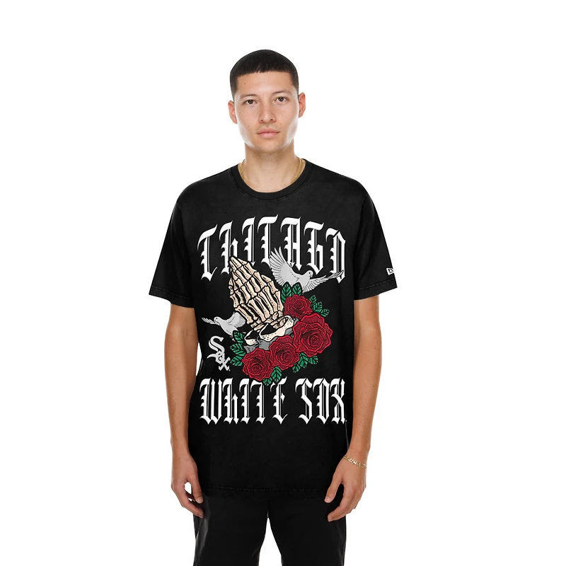 Chicago White Sox Black Rose Graphic New Era T-Shirt