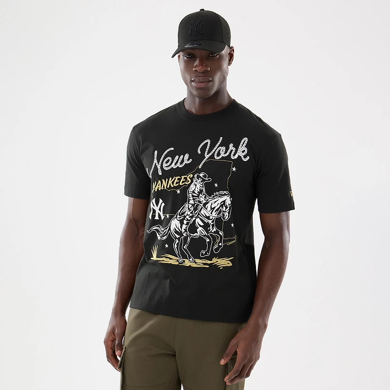 New York Yankees Black Rodeo Graphic Era T-Shirt