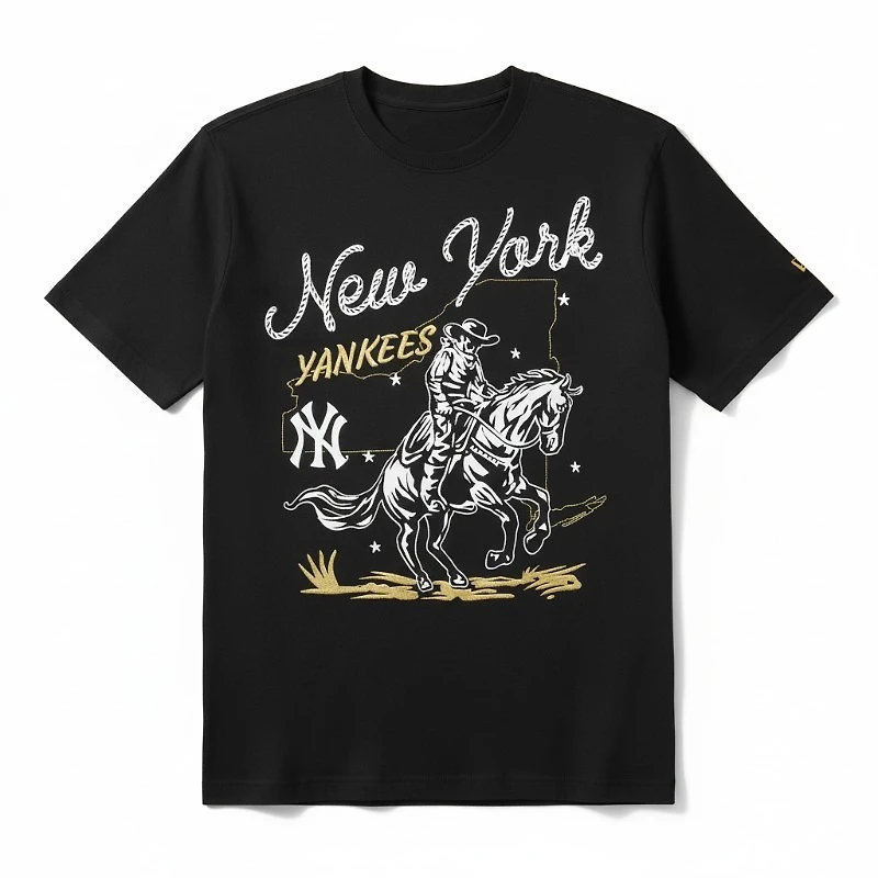 New York Yankees Black Rodeo Graphic Era T-Shirt