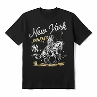 New York Yankees Black Rodeo Graphic Era T-Shirt