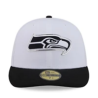 Seattle Seahawks White and Black 2026 NFL Draft Pre-Curved New Era 59FIFTY Fitted Hat