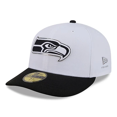 Seattle Seahawks White and Black 2026 NFL Draft Pre-Curved New Era 59FIFTY Fitted Hat