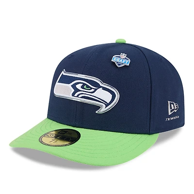 Seattle Seahawks Navy and Green 2026 NFL Draft Pre-Curved New Era 59FIFTY Fitted Hat