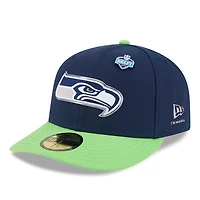 Seattle Seahawks Navy and Green 2026 NFL Draft Pre-Curved New Era 59FIFTY Fitted Hat