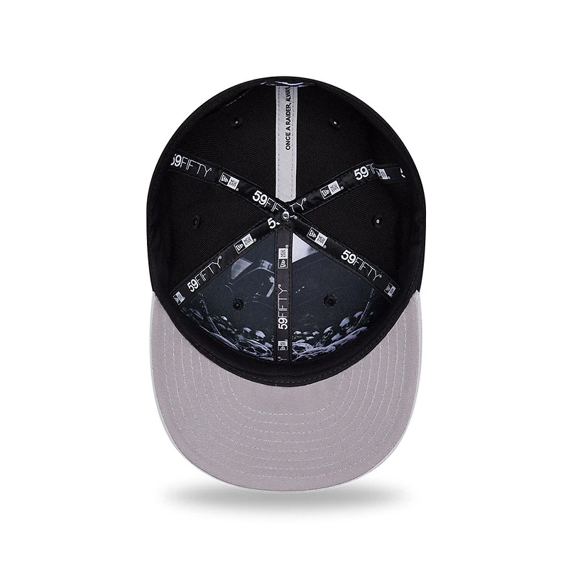 Las Vegas Raiders Black and Silver 2026 NFL Draft Pre-Curved New Era 59FIFTY Fitted Hat
