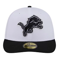 Detroit Lions White and Black 2026 NFL Draft Pre-Curved New Era 59FIFTY Fitted Hat