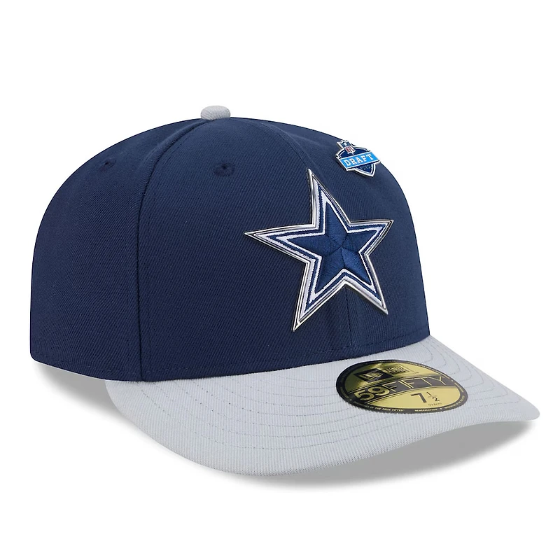 Dallas Cowboys Navy and Silver 2026 NFL Draft Pre-Curved New Era 59FIFTY Fitted Hat