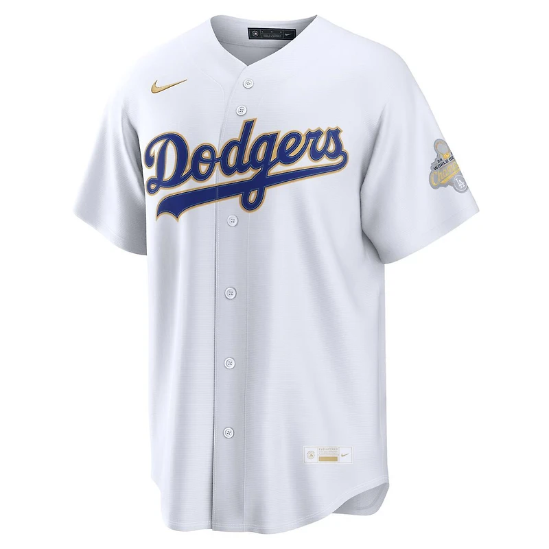 Los Angeles Dodgers Blank White 2026 Gold Collection Nike Stadium Player Jersey