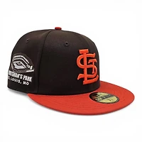 St Louis Browns Ballpark Series Walnut Orange 2T Leon the Lab Sportsman Park Patch Grey UV New Era 59FIFTY Fitted Hat