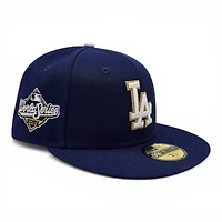 Los Angeles Dodgers Dark Royal Leon the Lab 2025 Wolrd Series Patch Grey UV New Era 59FIFTY Fitted Hat